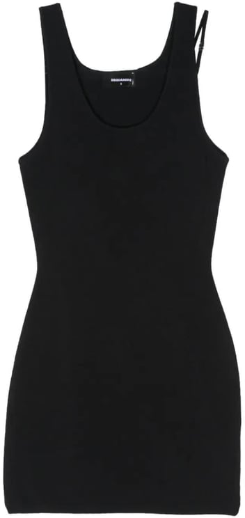 Dsquared2 Pixeled Icon Black Viscose Double-Strap Top