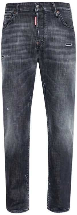 Dsquared2 Relaxed Fit Faded Black Denim Jeans