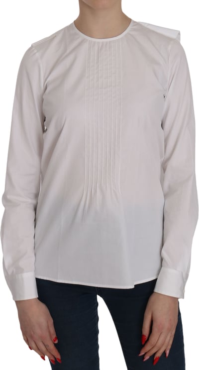 Dsquared2 Dsquared² White Crew Neck Long Sleeve Cotton Blouse