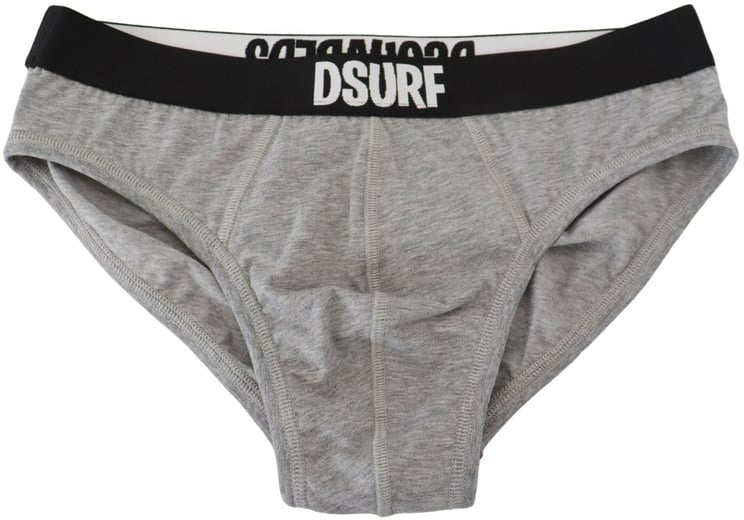 Dsquared2 Dsquared² Gray DSURF Logo Cotton Stretch Men Brief Underwear