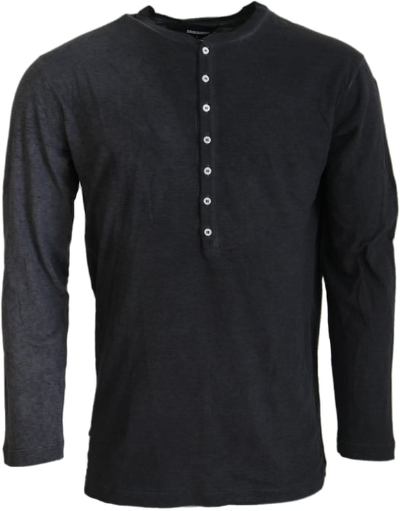 Dsquared2 Dsquared² Black Cotton Linen Long Sleeves Pullover Sweater
