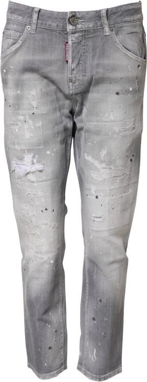 Dsquared2 Dsquared² Gray Washed Mid Waist Tapered Jeans