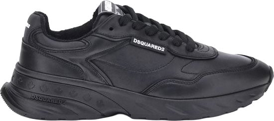 Dsquared2 Dsquared² Black Calf Leather Bos Taurus Athletic Sneakers