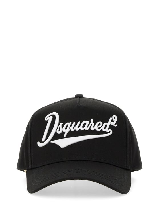 Dsquared2 Structured Black Baseball Cap With Prominent Logo