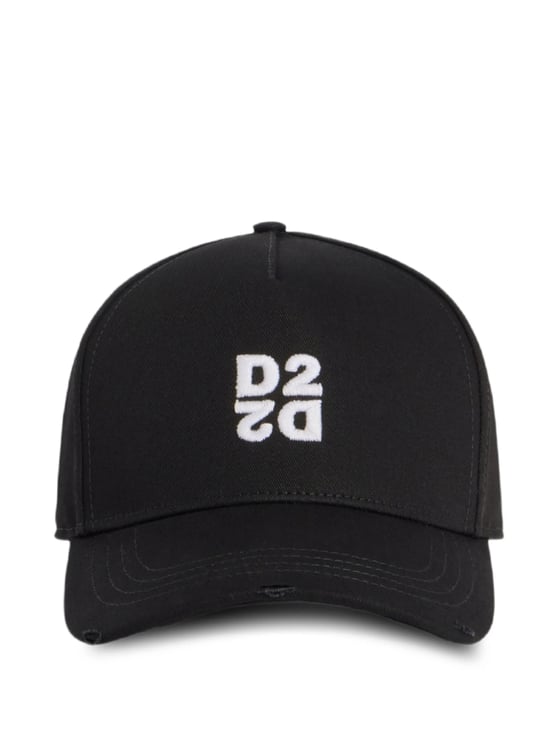 Dsquared2 Structured Black Baseball Cap Embroidered Logo