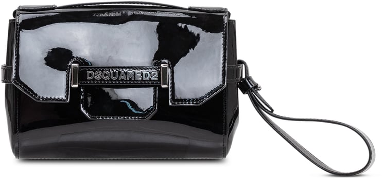 Dsquared2 Clutch in Vernice con Logo Metallico