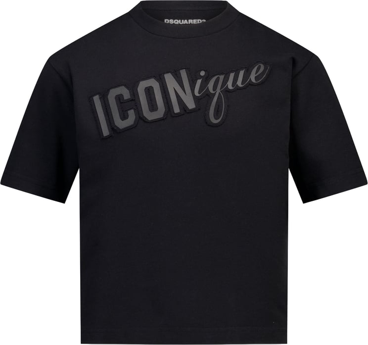 Dsquared2 Dsquared2 Kinder Unisex T-Shirt In Zwart