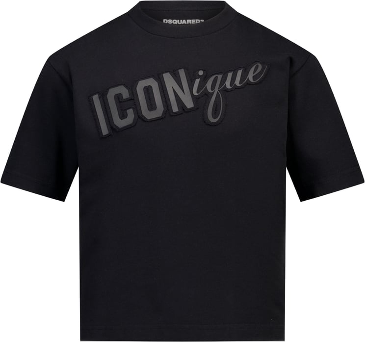 Dsquared2 Dsquared2 Kinder Unisex T-Shirt In Zwart