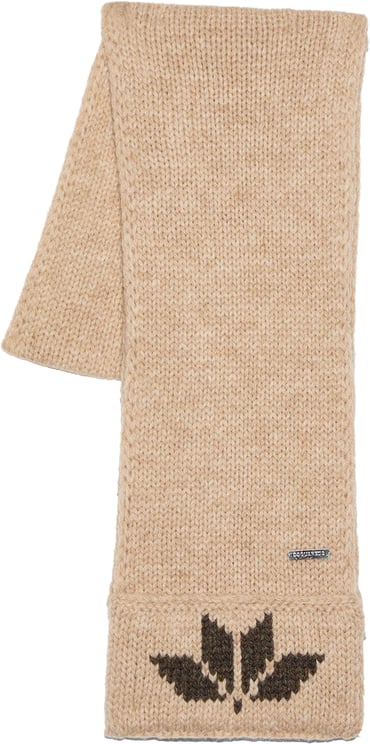 Dsquared2 Snowflakes Logo Knit Wool Scarf