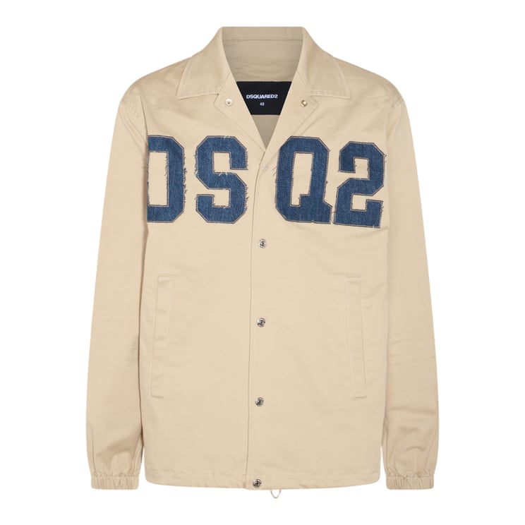 Dsquared2 Graphic Front Button-Up Jacket With Classic Collar
