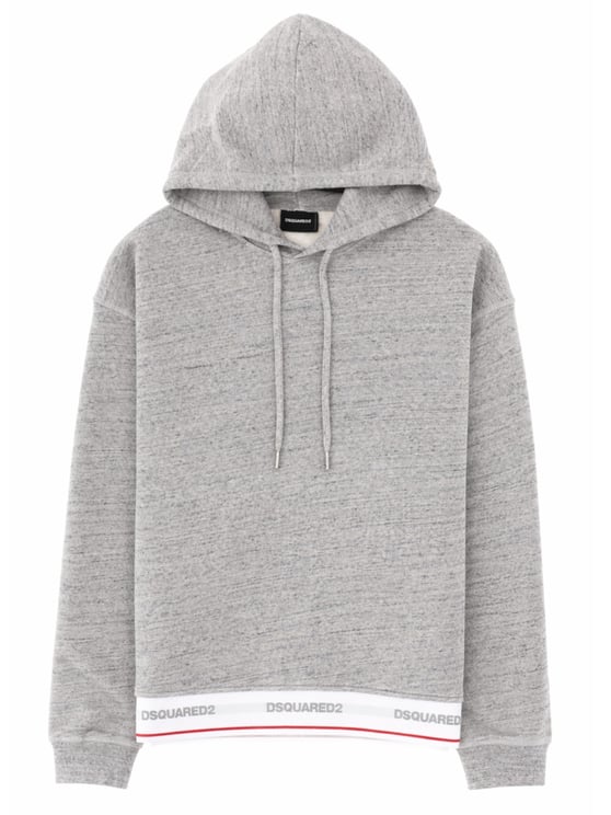 Dsquared2 Cotton Logo Band Hem Hoodie
