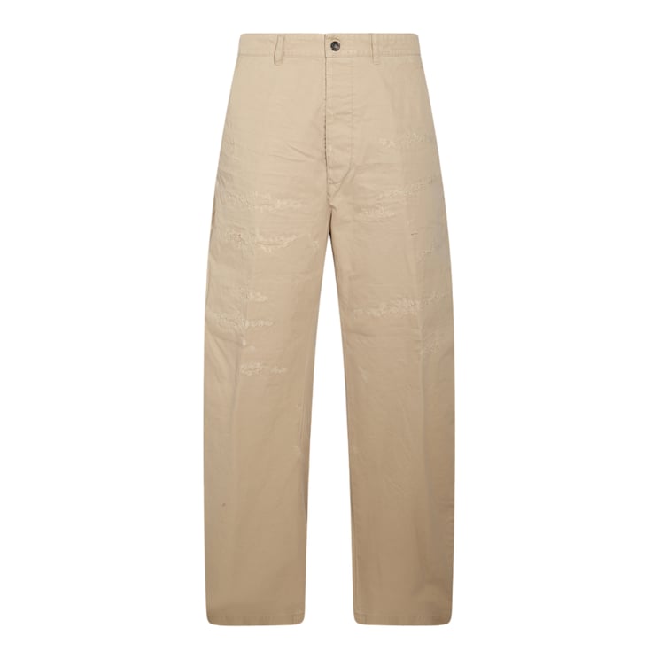 Dsquared2 Straight-Leg Trousers With Distressed Detailing And Button Closure