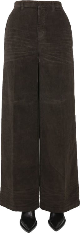 Dsquared2 High-Waisted Brown Wide-Leg Pants