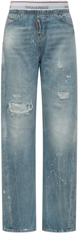 Dsquared2 Jeans Loose con Strappi e Dettagli Usurati