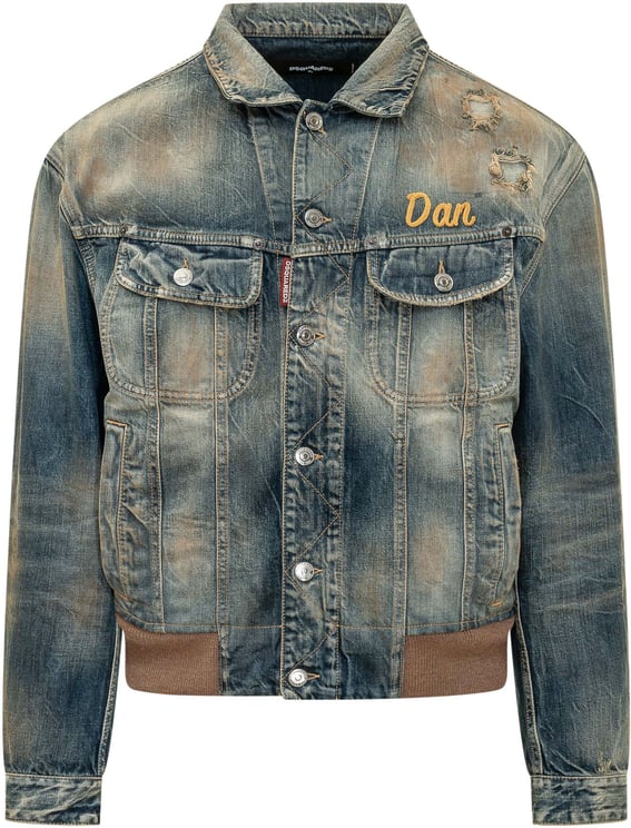 Dsquared2 Giacca in Denim con Ricamo