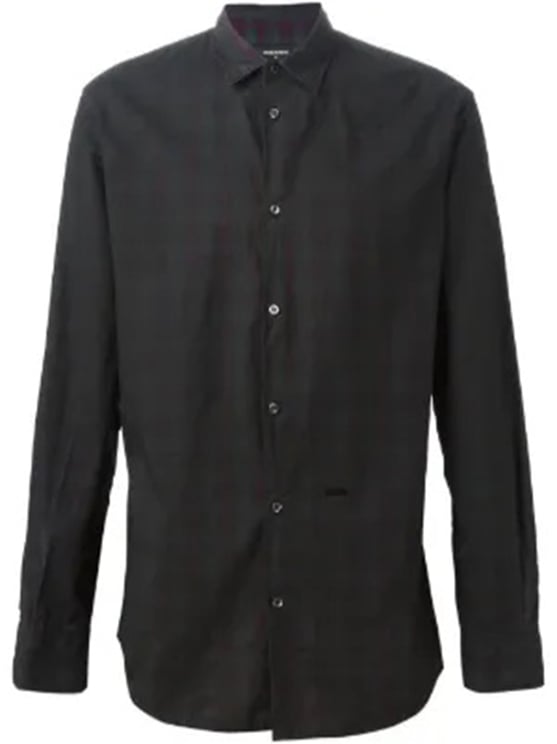 Dsquared2 Long-Sleeve Button-Up Shirt With Pointed Collar And Minimalist Design