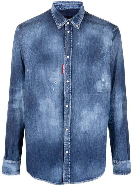 Dsquared2 Dsquared2 Distressed Effect Denim Shirt