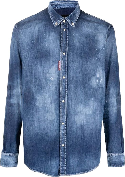 Dsquared2 Dsquared2 Distressed Effect Denim Shirt