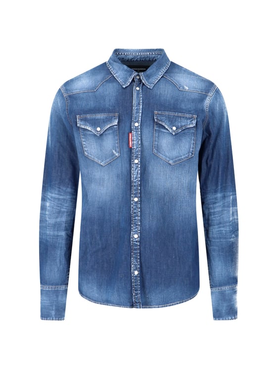 Dsquared2 Blue Western Denim Casual Shirt