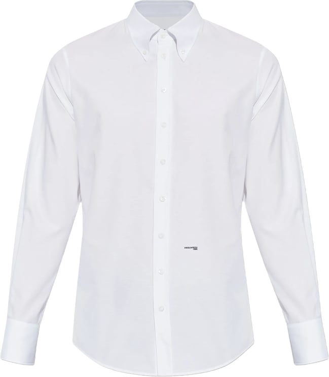 Dsquared2 White Pointed Collar Tailored Cotton Shirt