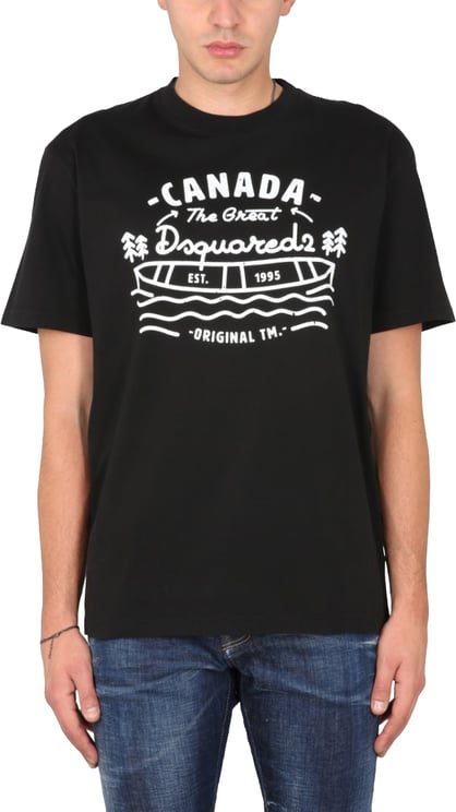 Dsquared2 Vintage Design Front Logo Print T-Shirt