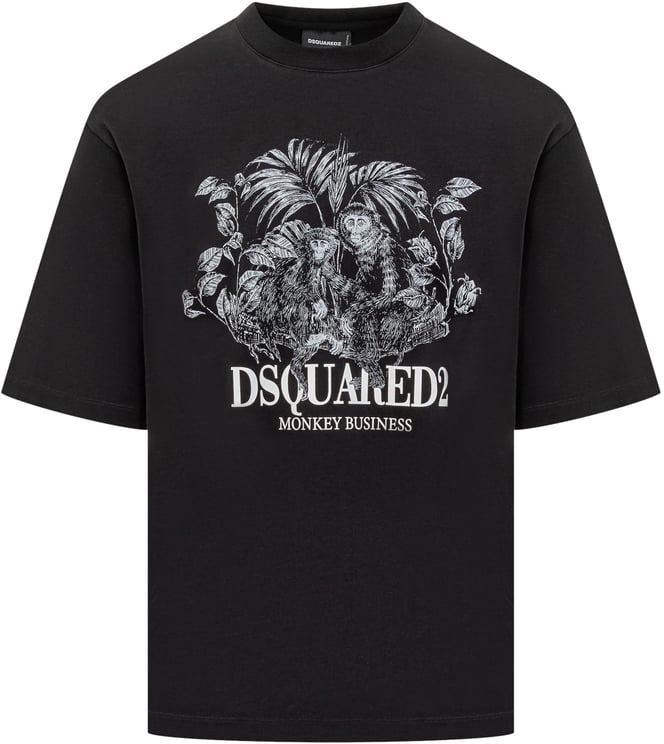 Dsquared2 T-Shirt Oversize con Stampa Jungle