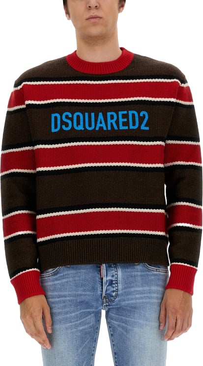 Dsquared2 Horizontal Striped Knit Sweater