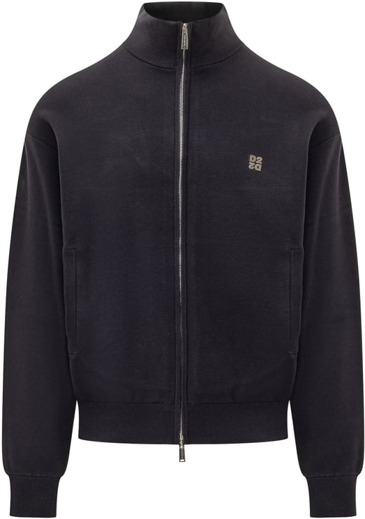 Dsquared2 Cardigan con Zip e Collo Alto