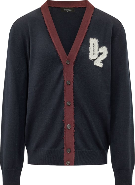 Dsquared2 Cardigan con Bordo a Contrasto