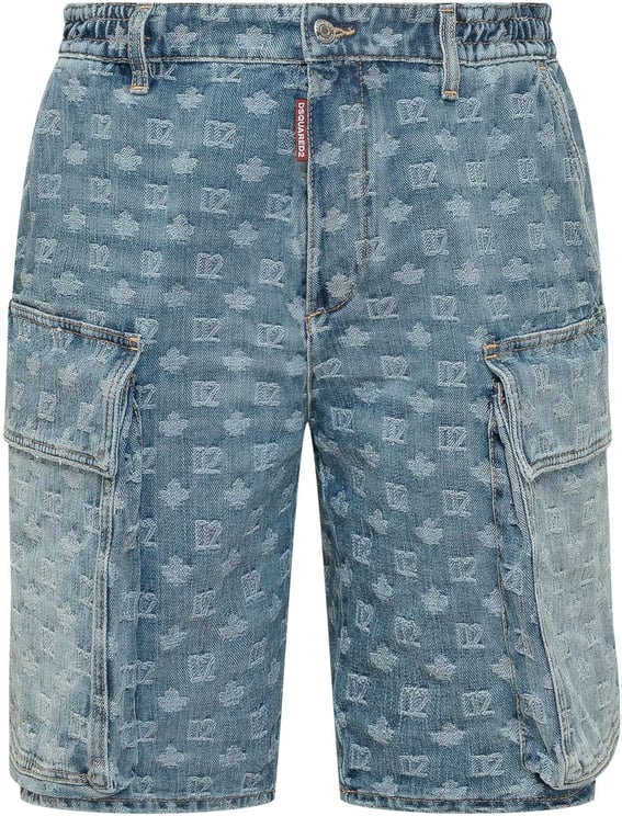 Dsquared2 Utility Short in Denim con Tasche