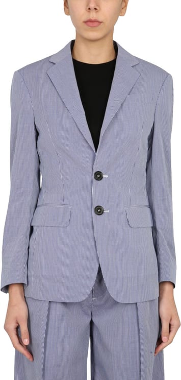 Dsquared2 Relaxed Fit Light Blue Pinstripe Blazer