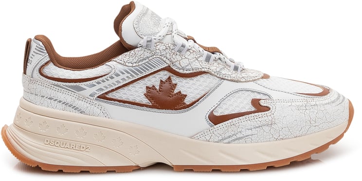 Dsquared2 Sneaker Running in Pelle e Tessuto Effetto Crackle