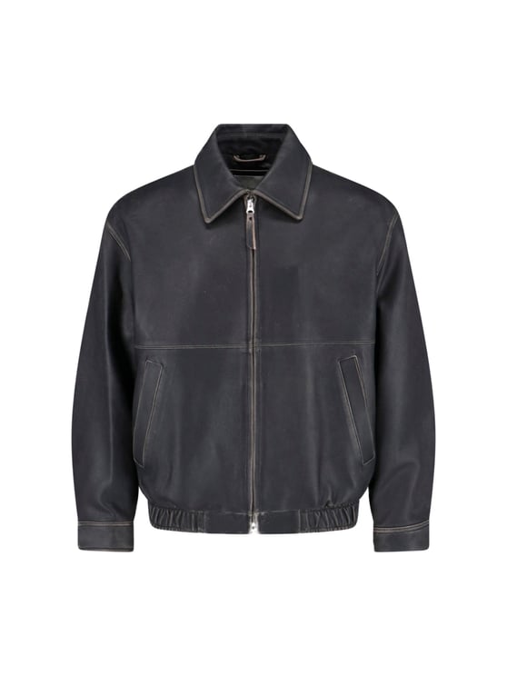 DUNST Black Lambskin Bomber Jacket