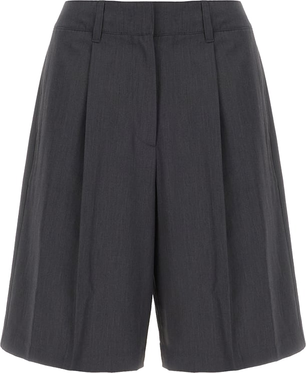 DUNST Dunst Charcoal polyester blend bermuda shorts