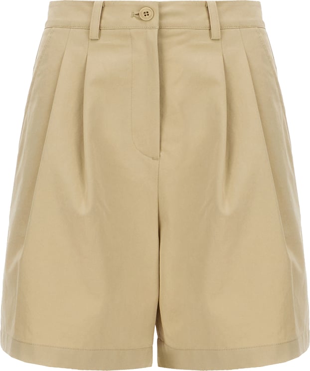 DUNST Dunst Beige cotton blend bermuda shorts