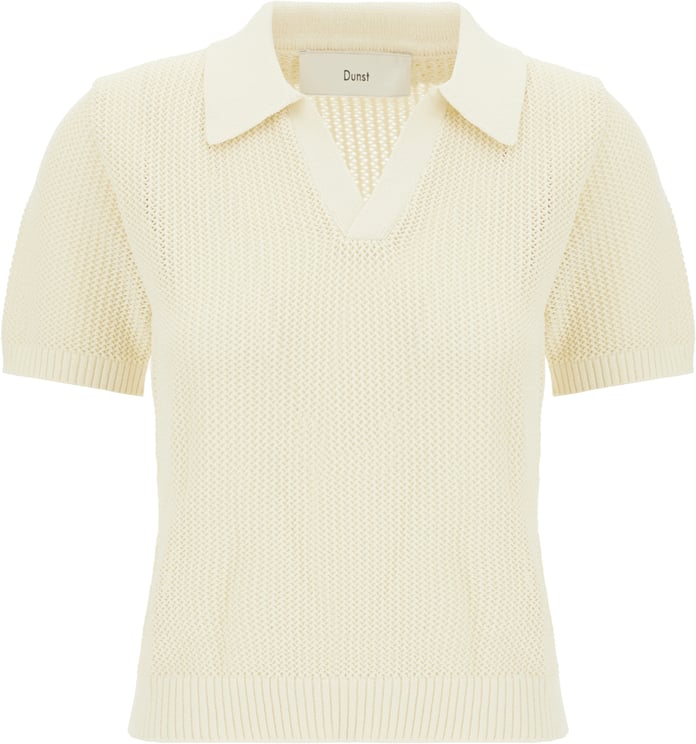 DUNST Dunst Pastel yellow cotton blend polo shirt