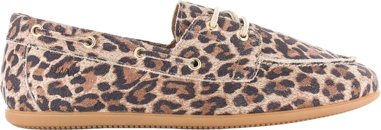 Dwars DWRS Latty leopard mocassins cognac