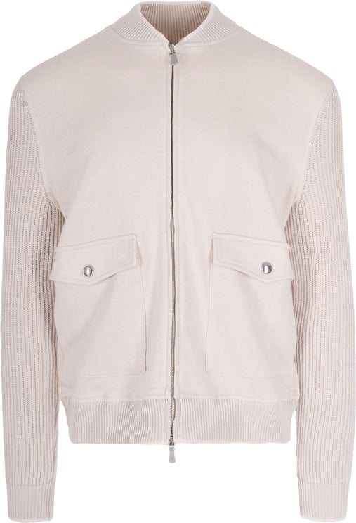 Eleventy Lightweight Cotton-Linen Blend Jacket with High Collar