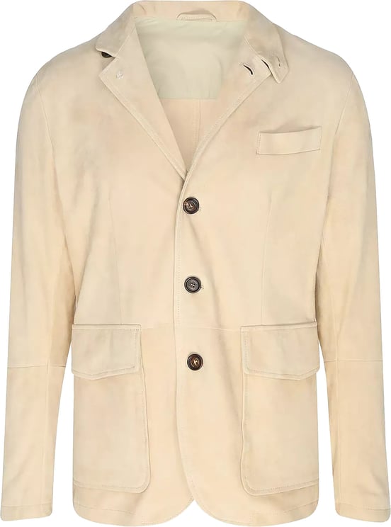 Eleventy Eleventy Suede Jacket Slim Fit in Tortora Beige, Size 58 IT
