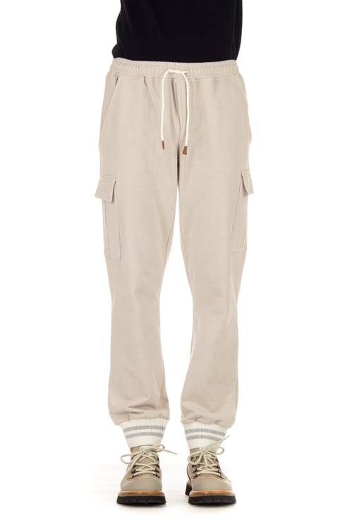 Eleventy Cargo-Style Sweatpants with Cashmere Accents and Adjustable Fit