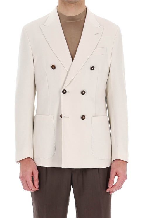Eleventy Double-Breasted Cotton Comfort Knitted Jacket