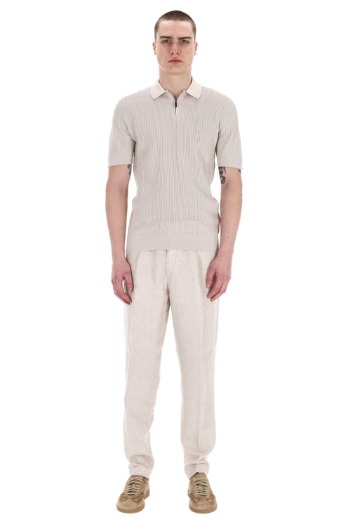 Eleventy Half-Zip Operato Cotton Polo