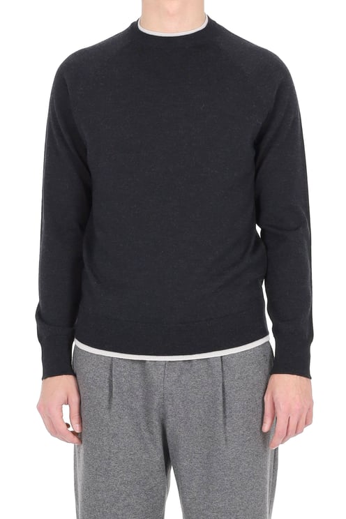 Eleventy Crew Neck Sweater in Pure Virgin Wool