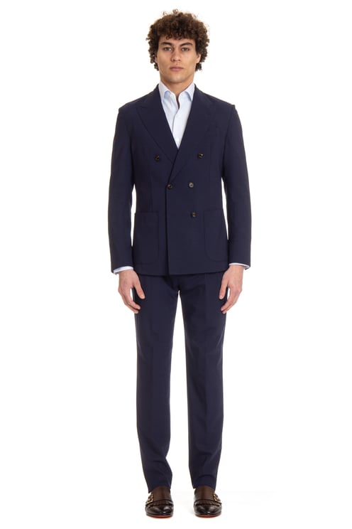 Eleventy Blue Unstructured Wool Suit