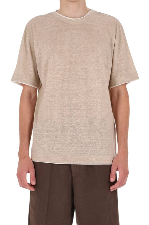 Eleventy High Neck Linen Jersey T-Shirt
