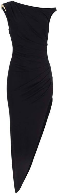 Elisabetta Franchi Robe noire longue épaule plaque gold Elisabetta Franchi Femme AB 906 6330 110