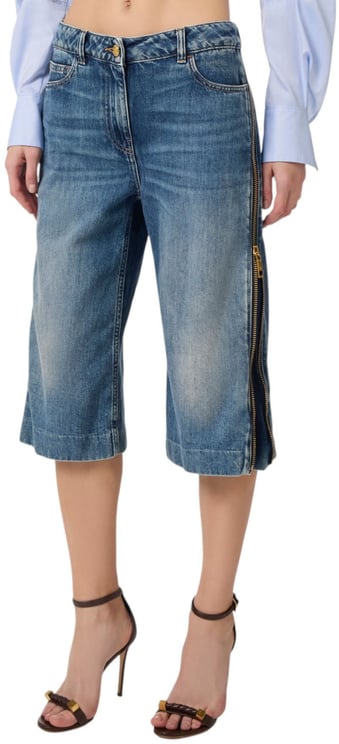 Elisabetta Franchi Bermuda jeans délavé zip côtés brut Elisabetta Franchi Femme PJ 18I 2775 104