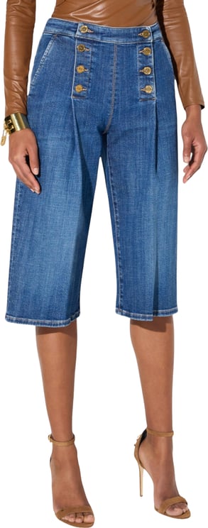 Elisabetta Franchi Bermuda jeans a pont brut délavé Elisabetta Franchi Femme PJ19N 006372 139