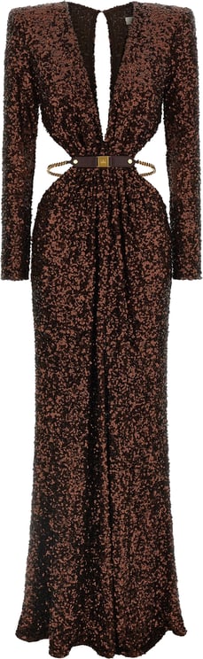 Elisabetta Franchi Elisabetta Franchi Brown Polyester Long Dress