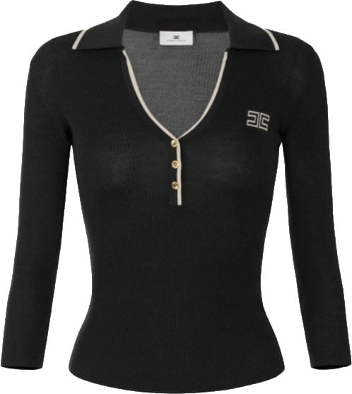 Elisabetta Franchi Sweaters Nero/Burro
